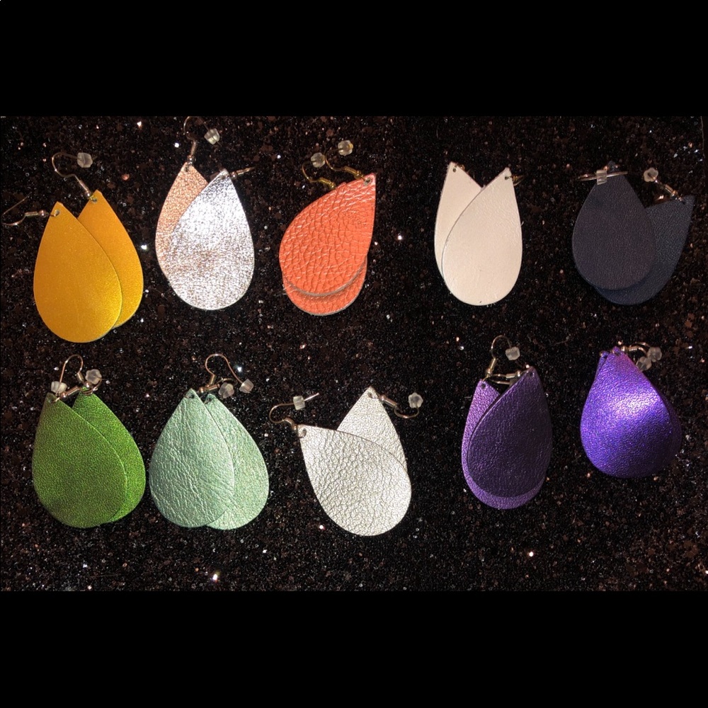 Faux leather earrings